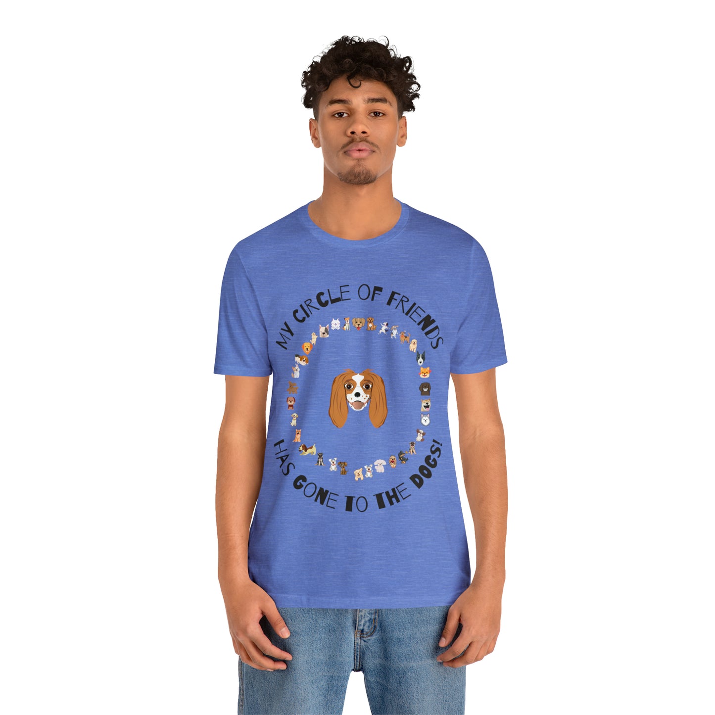 PopPop Original Design Barney’s Circle Of Friends Has Gone To The DOGS! Unisex Jersey Short Sleeve Tee