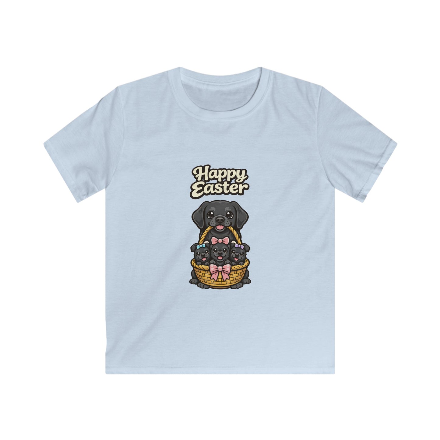 Black Labrador Retriever Family Happy Easter — Youth Dog Lover Tee