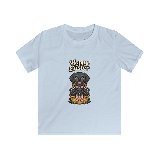 Black Labrador Retriever Family Happy Easter — Youth Dog Lover Tee