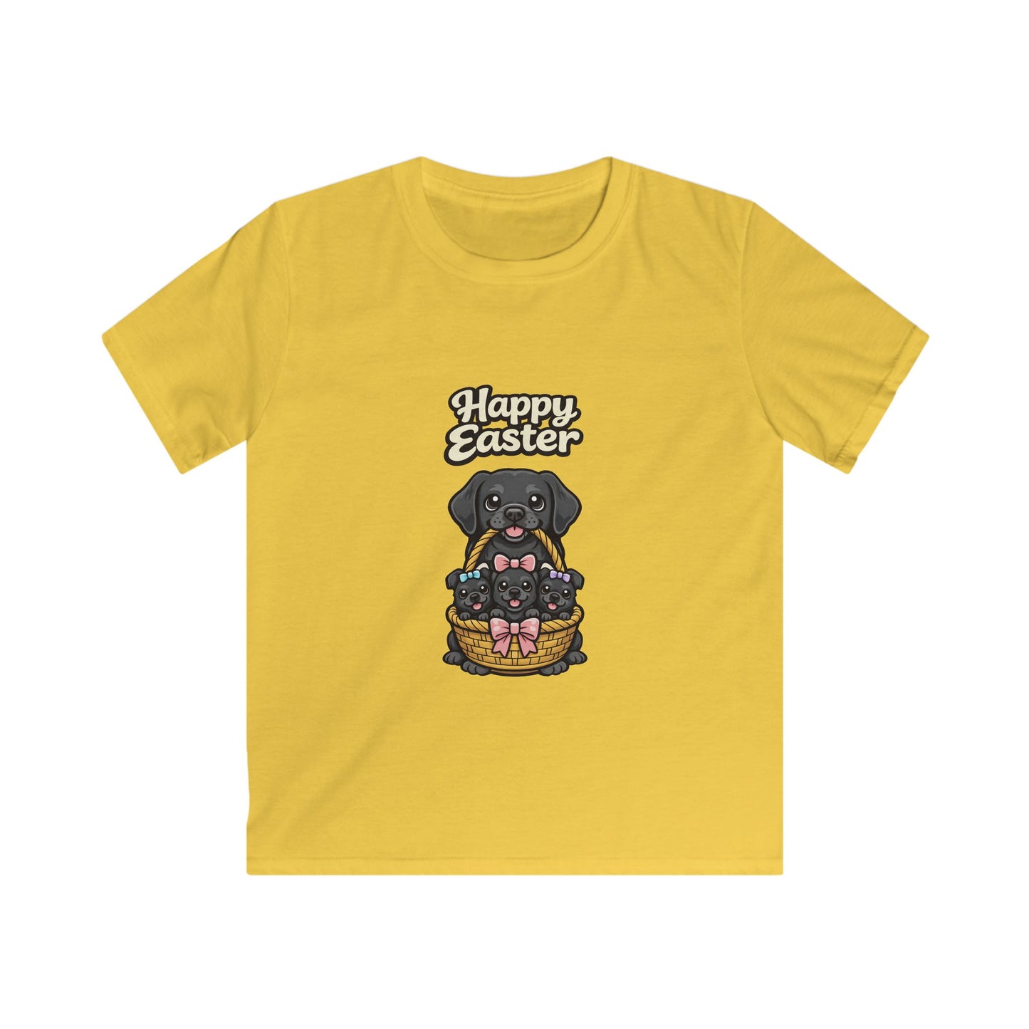 Black Labrador Retriever Family Happy Easter — Youth Dog Lover Tee