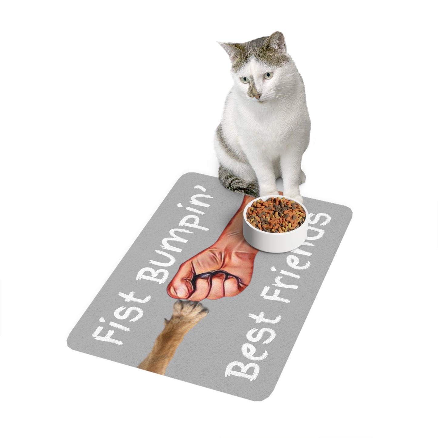German Shepard Paw Fist Bumpin’ Best Friends Pet Food Mat (12x18)