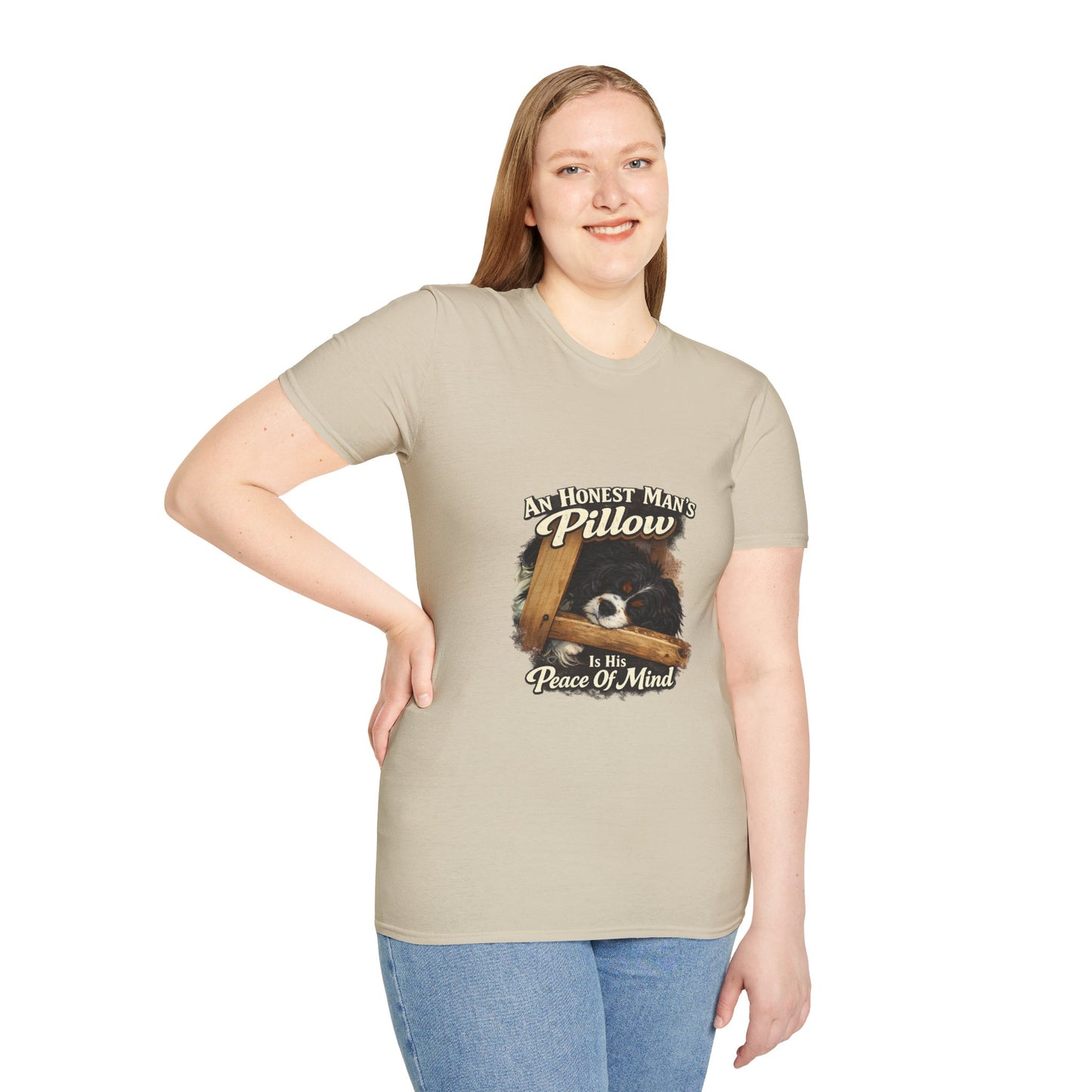 An Honest Man's Pillow Is His Peace Of Mind  —  Dog Lover T-Shirt