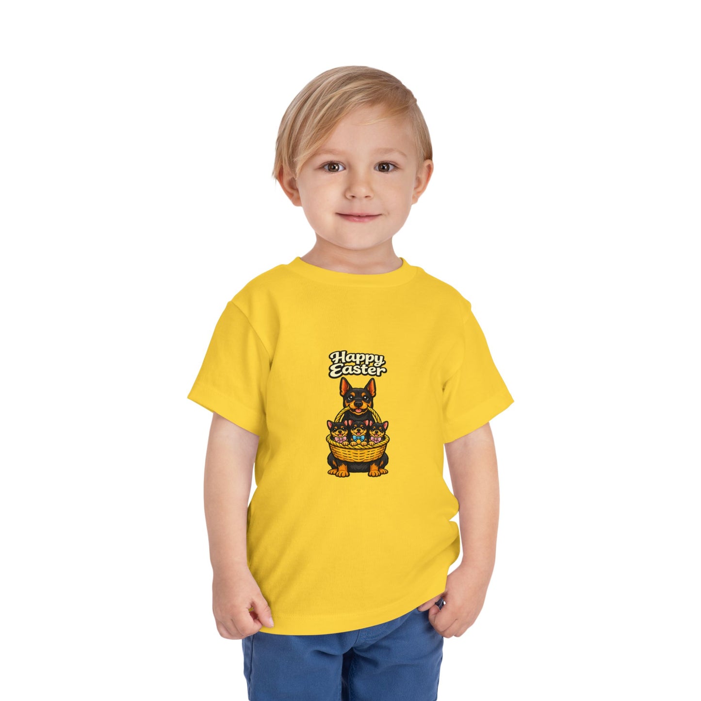 Doberman Family Happy Easter -- Toddler Dog Lover Tee