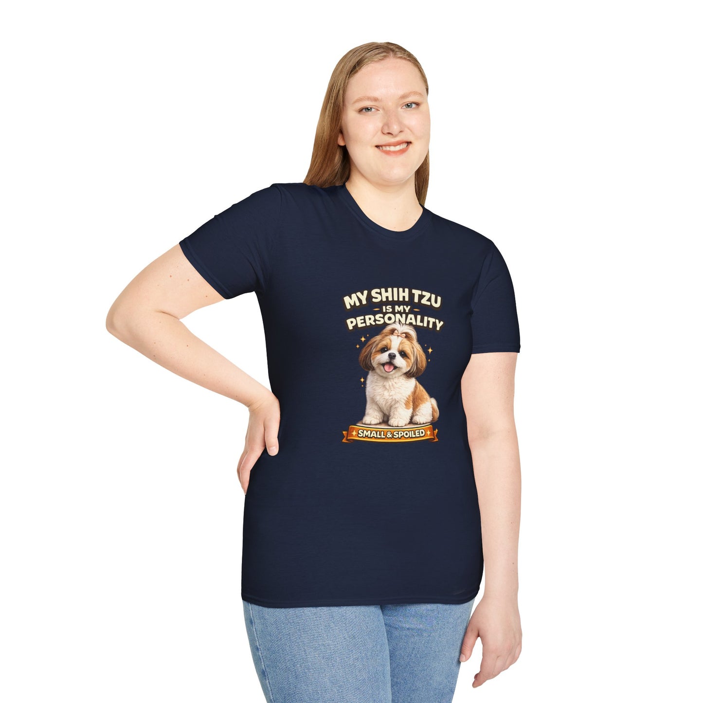 My Shih Tzu Is My Personality – Small & Spoiled – Personalized Dog Breed Tee