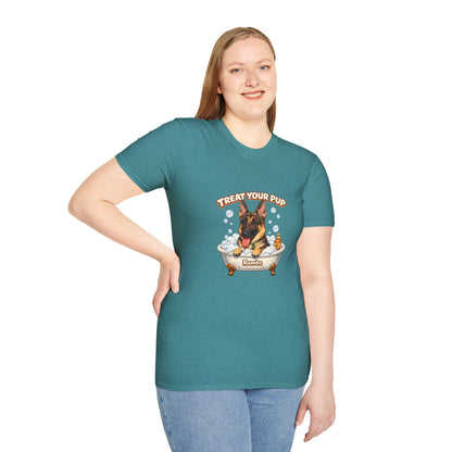 Bath Time Survivor – Personalized Dog Spa T-Shirt – Paw Spa Days Remembered