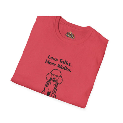 Poodle Less Talks. More Walks.  —  Black And White Minimalist Family Collection For Adult Dog Lovers