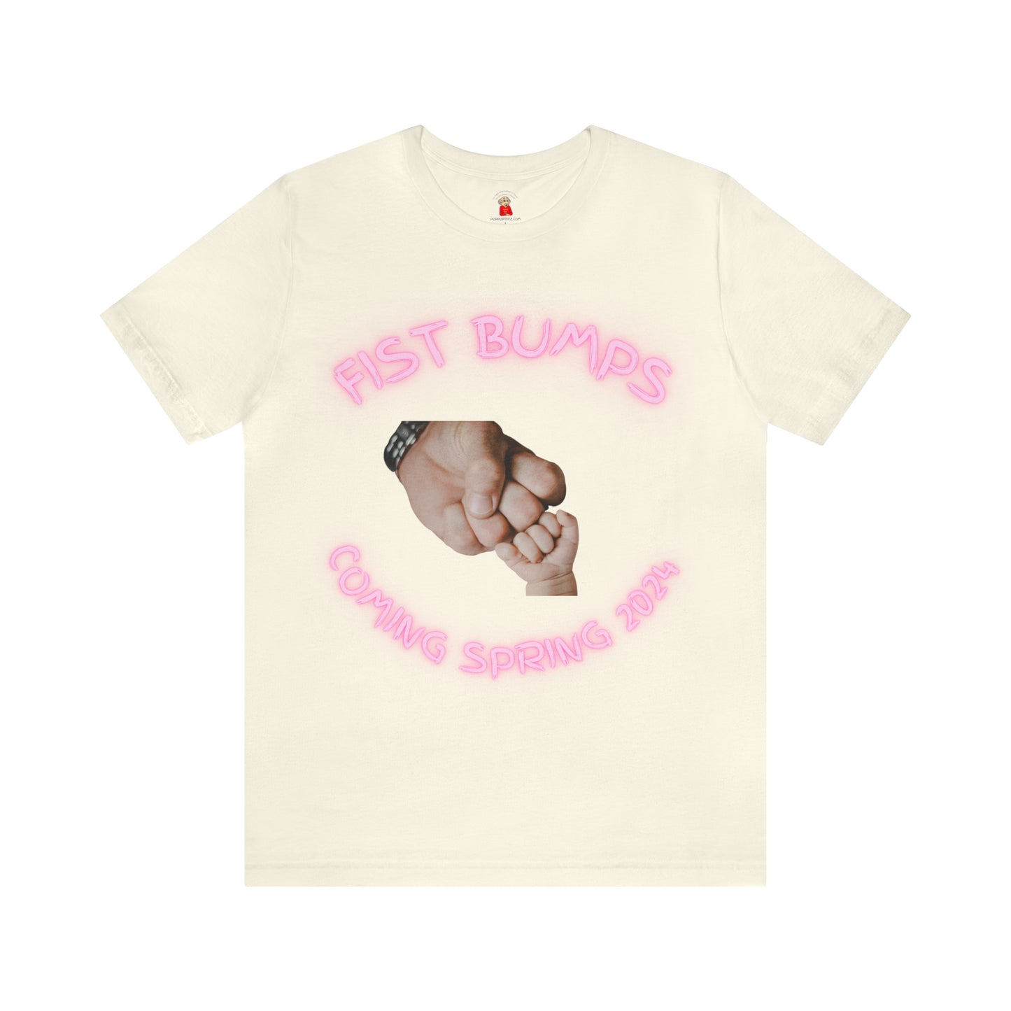 Baby Girl Pink Fist Bumps Coming Spring 2024 Unisex Jersey Short Sleeve Tee