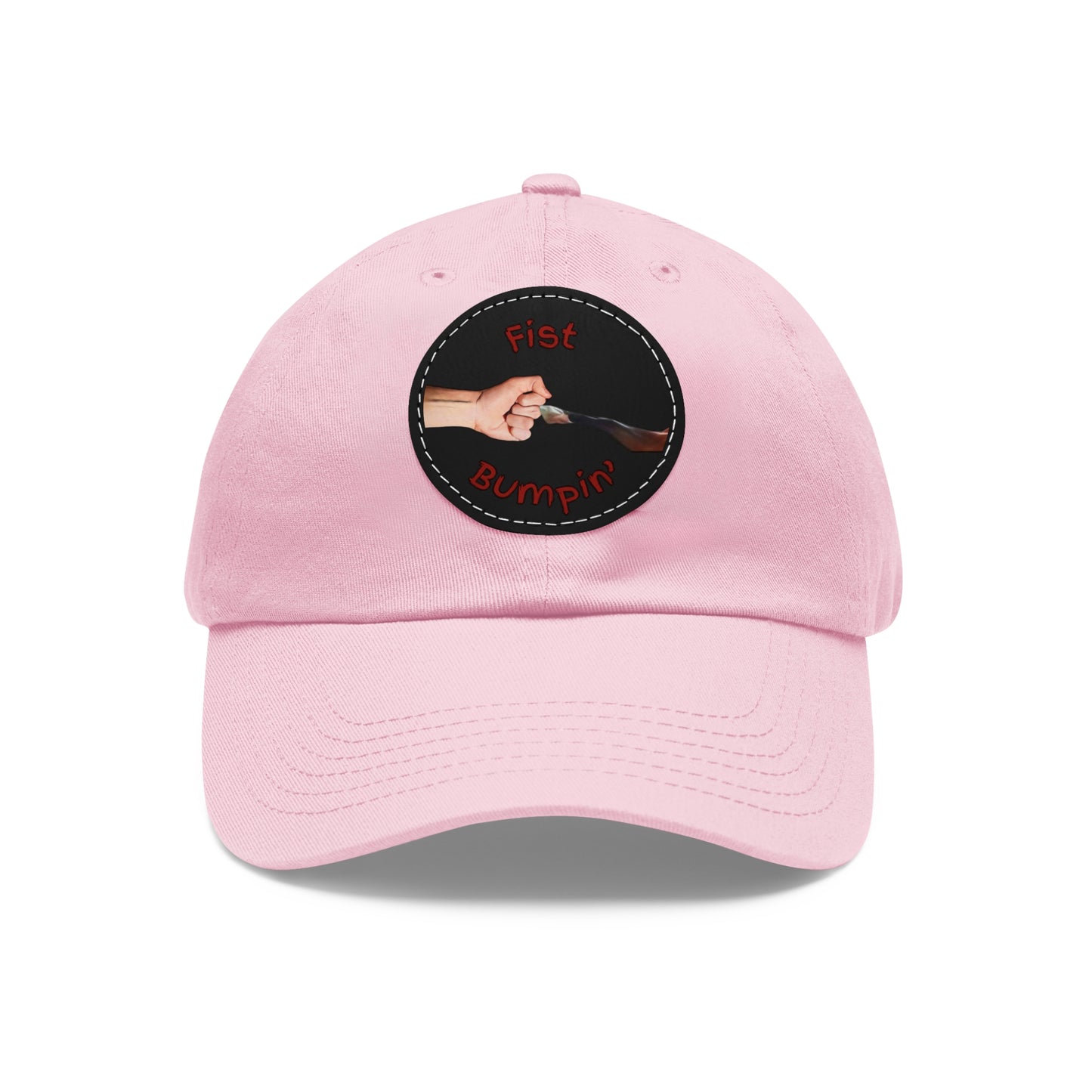 Dad Hat with Leather Patch (Round)