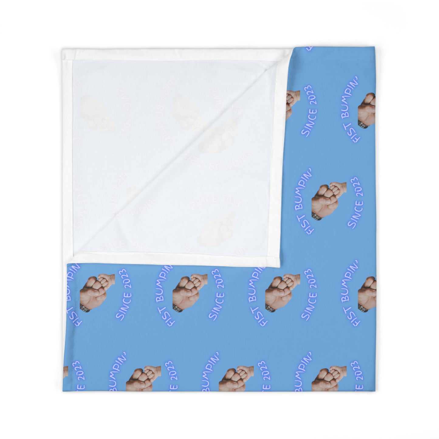 Baby Boy Blue Fist Bumpin’ Since 2023’ Baby Swaddle Blanket