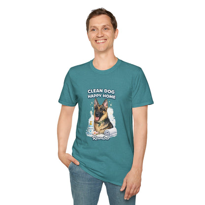 Clean Dog Happy Home – Personalized Dog Spa T-Shirt – Paw Spa Days Remembered