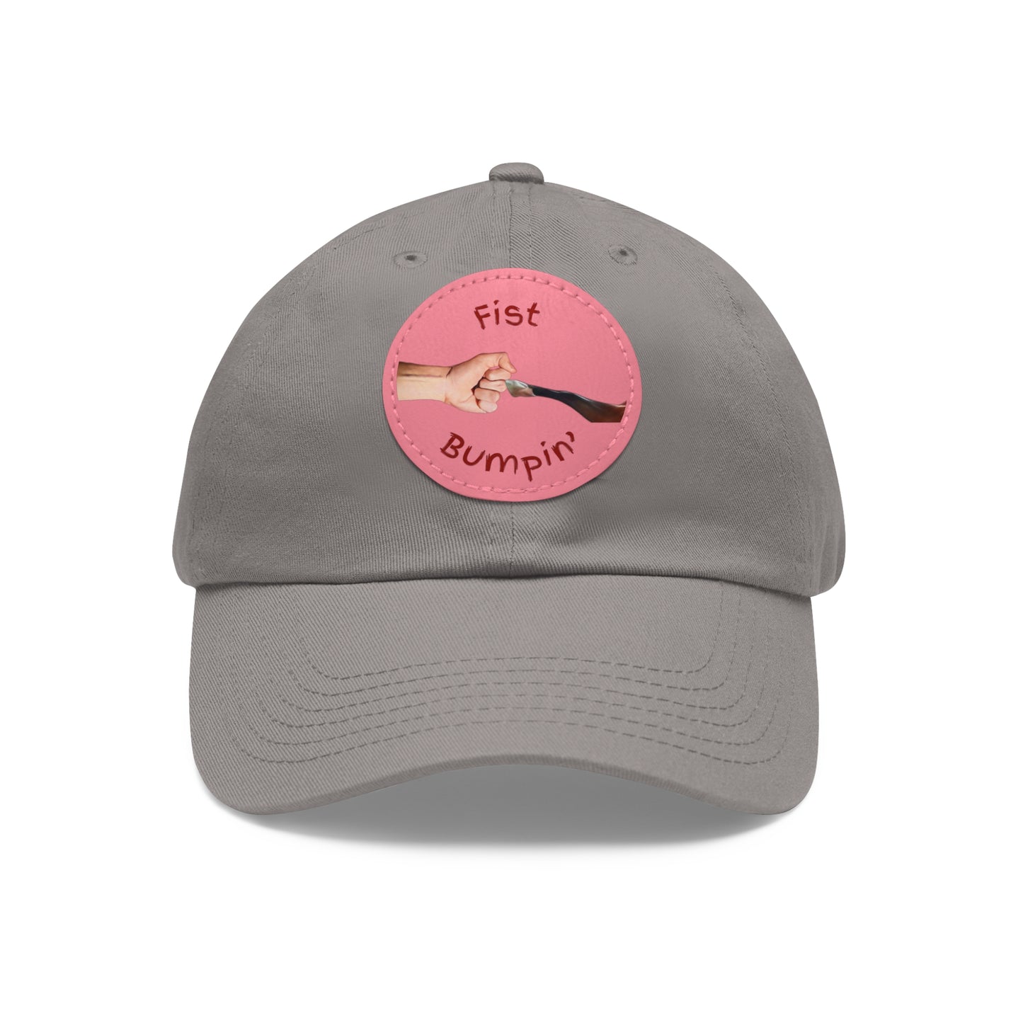 Dad Hat with Leather Patch (Round)