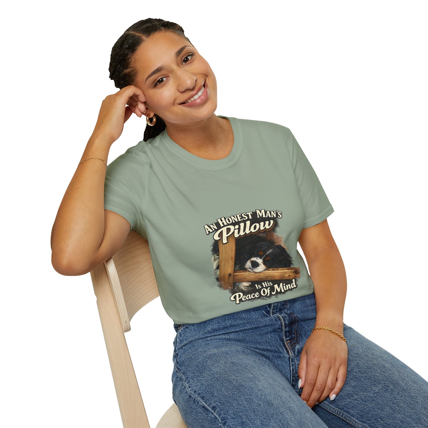 An Honest Man's Pillow Is His Peace Of Mind  —  Dog Lover T-Shirt
