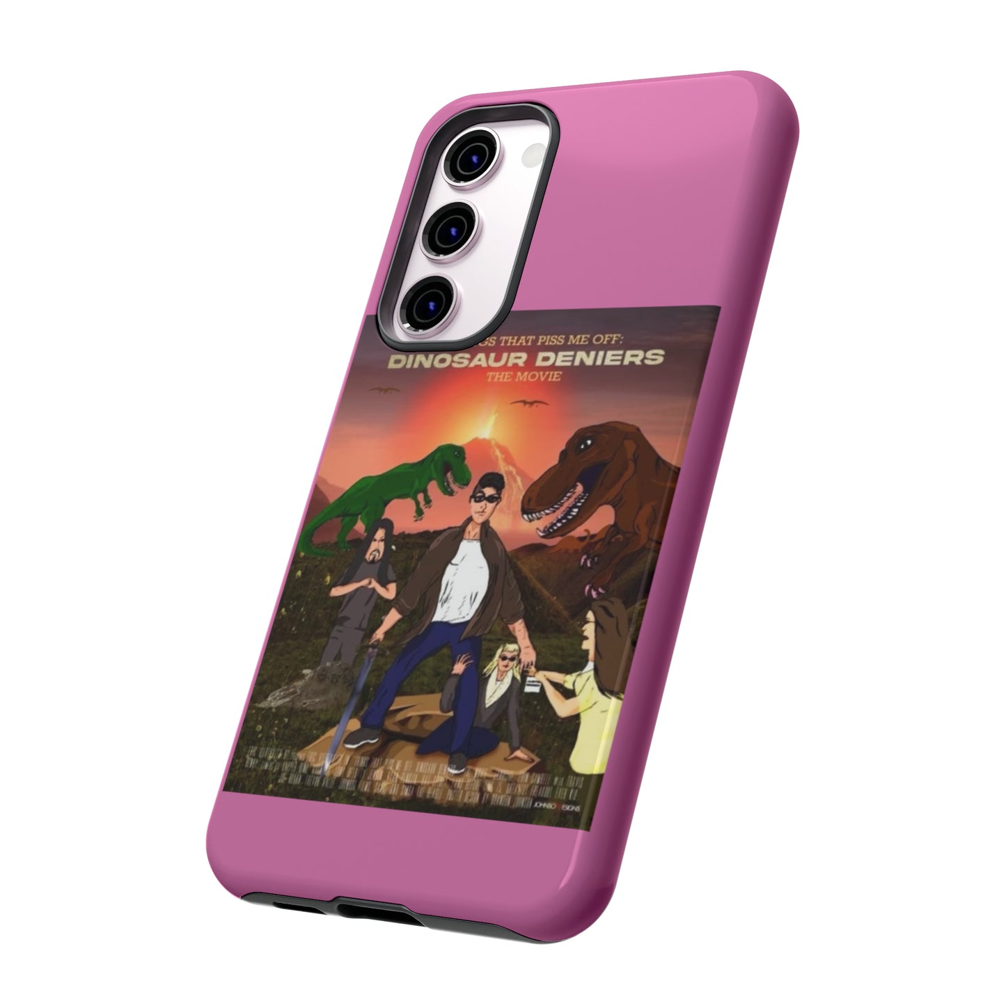 Dinosaur Deniers: The Movie Tough Phone Case (light pink)