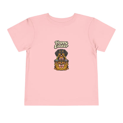 Dachshund Family Happy Easter -- Toddler Dog Lover Tee