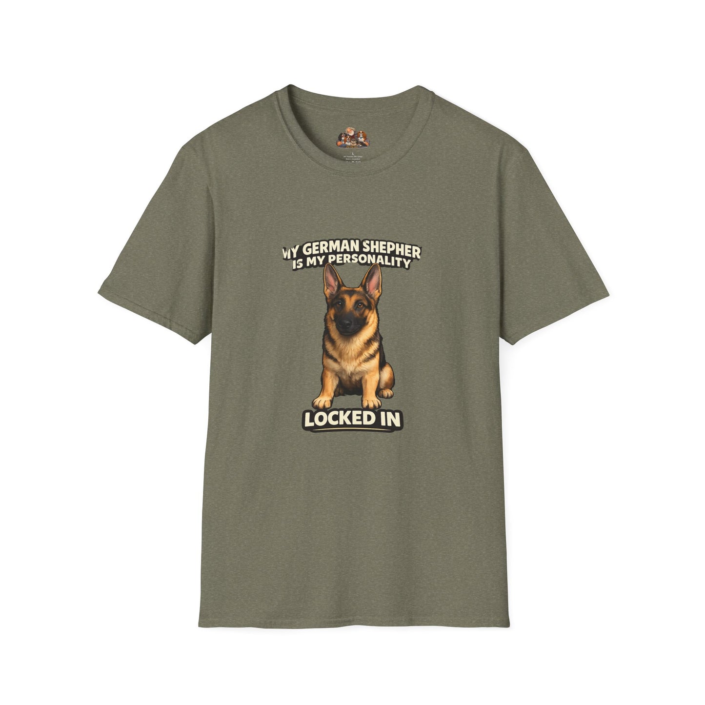 My German Shepherd Is My Personality -- Locked In -- Personalized Dog Breed Tee