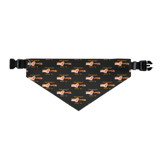 Golden Retriever Paw Fist Bumpin’ Since ‘23 Black Pet Bandana Collar