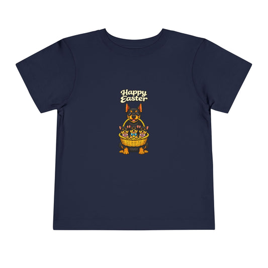 Doberman Family Happy Easter -- Toddler Dog Lover Tee