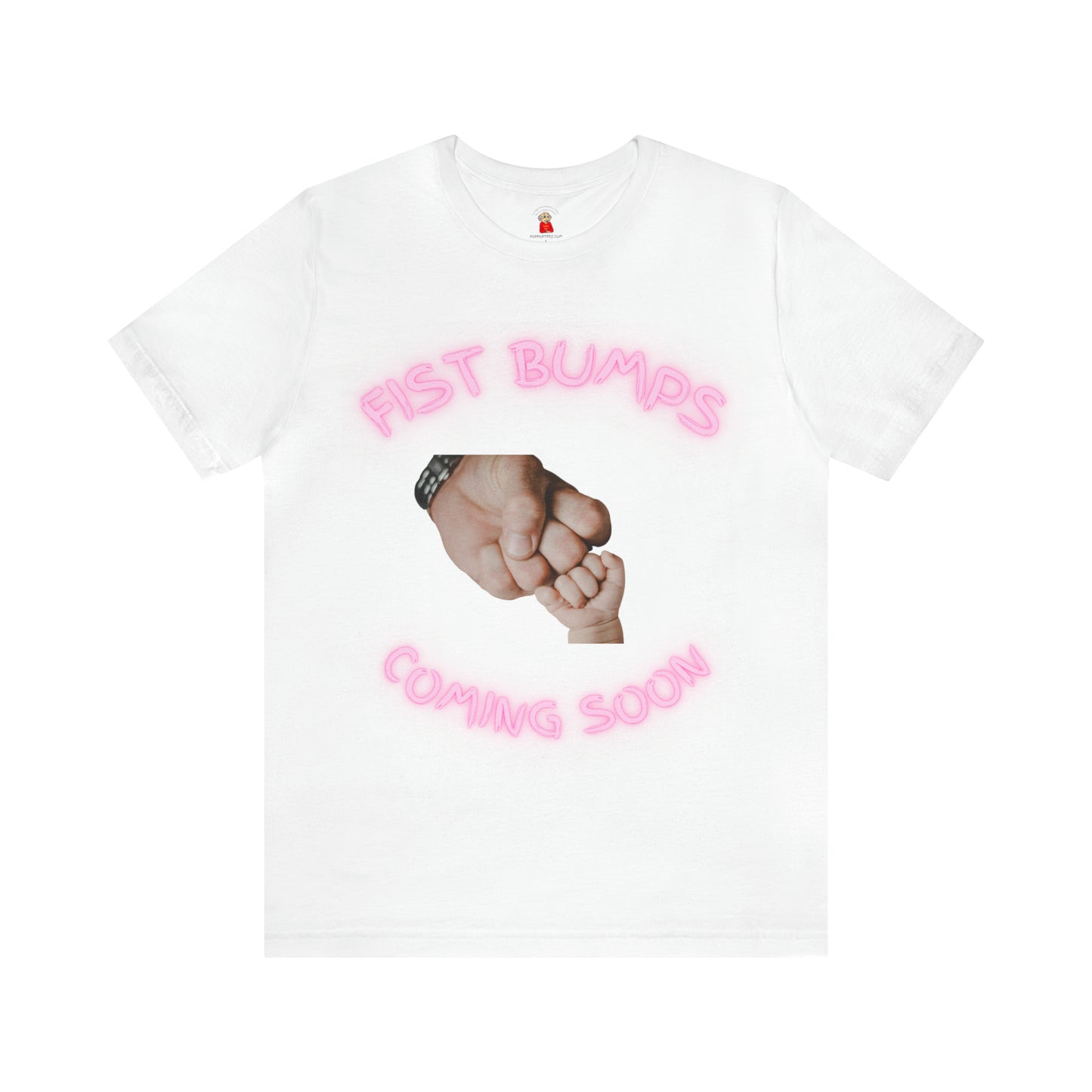 Baby Girl Pink Fist Bumps Coming Soon Unisex Jersey Short Sleeve Tee