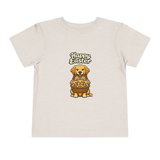 Yellow Labrador Retriever Family Happy Easter -- Toddler Dog Lover Tee