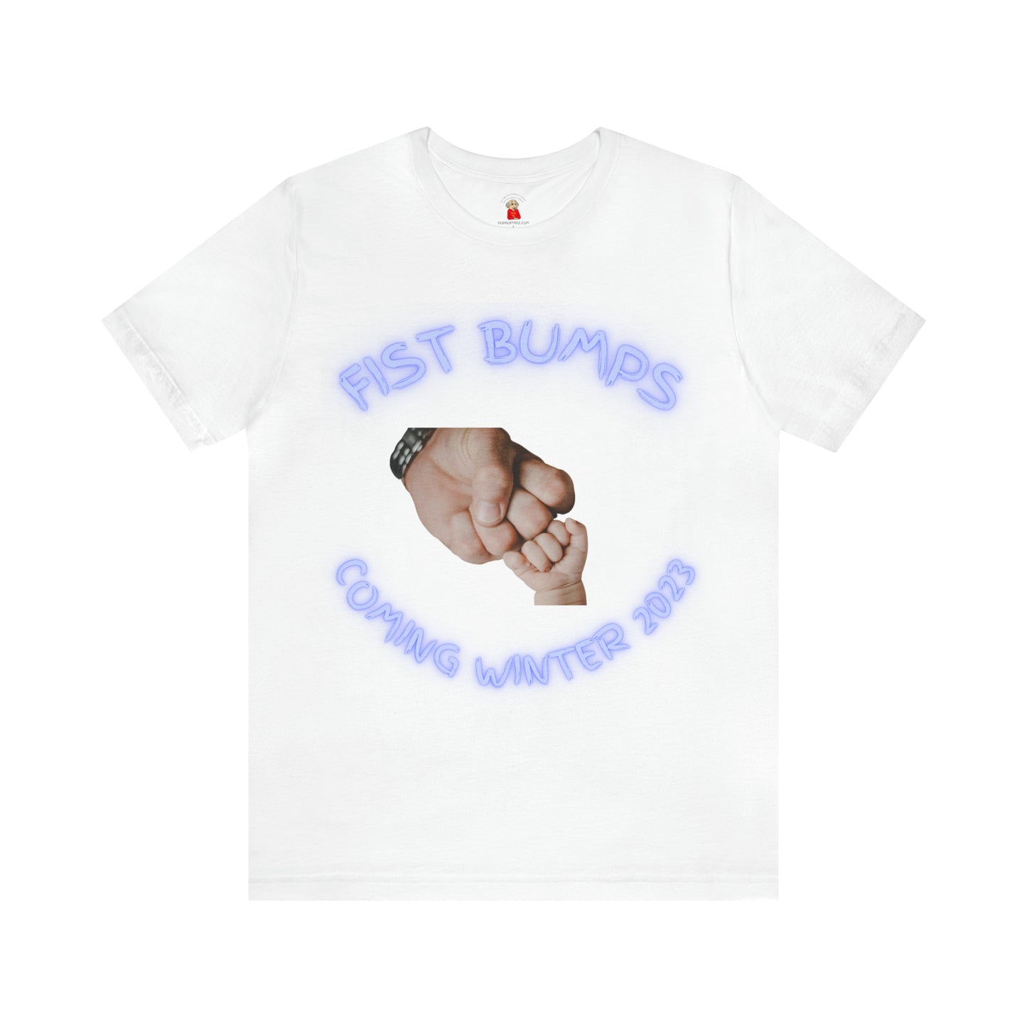 Baby Boy Blue Fist Bumps Coming Winter 2023 Unisex Jersey Short Sleeve Tee