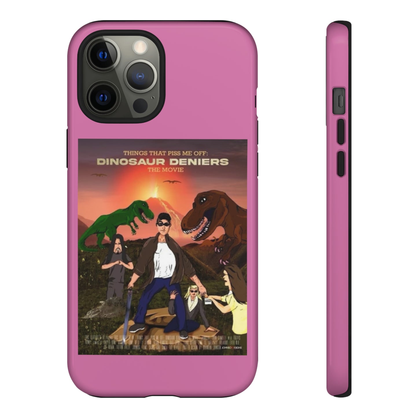 Dinosaur Deniers: The Movie Tough Phone Case (light pink)