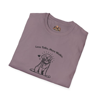 Golden Less Talks. More Walks.  —  Black And White Minimalist Family Collection For Adult Dog Lovers