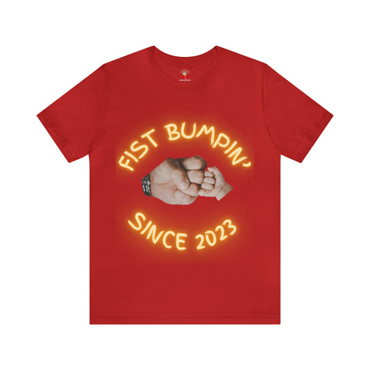 Kansas City Gold Lettering Baby Fist Bumpin Since 2023  Unisex Jersey Short Sleeve Tee