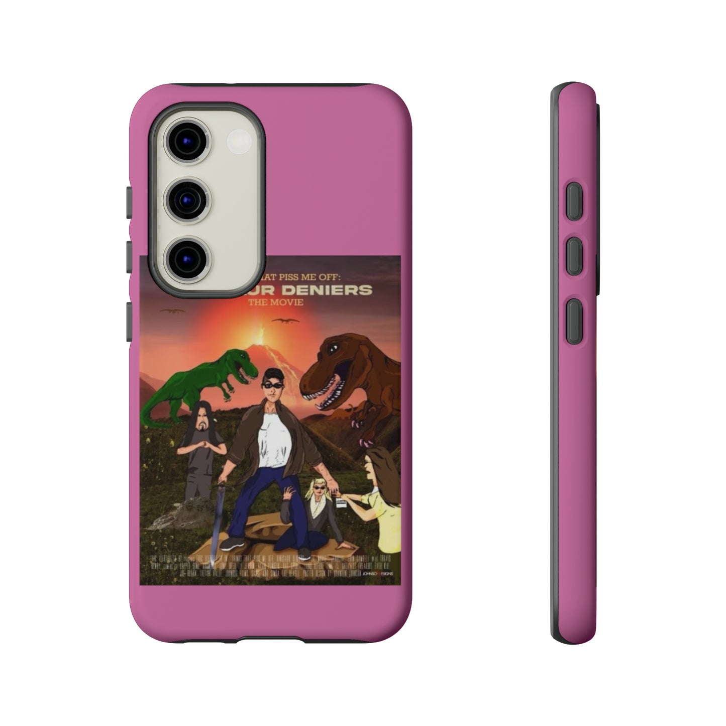 Dinosaur Deniers: The Movie Tough Phone Case (light pink)