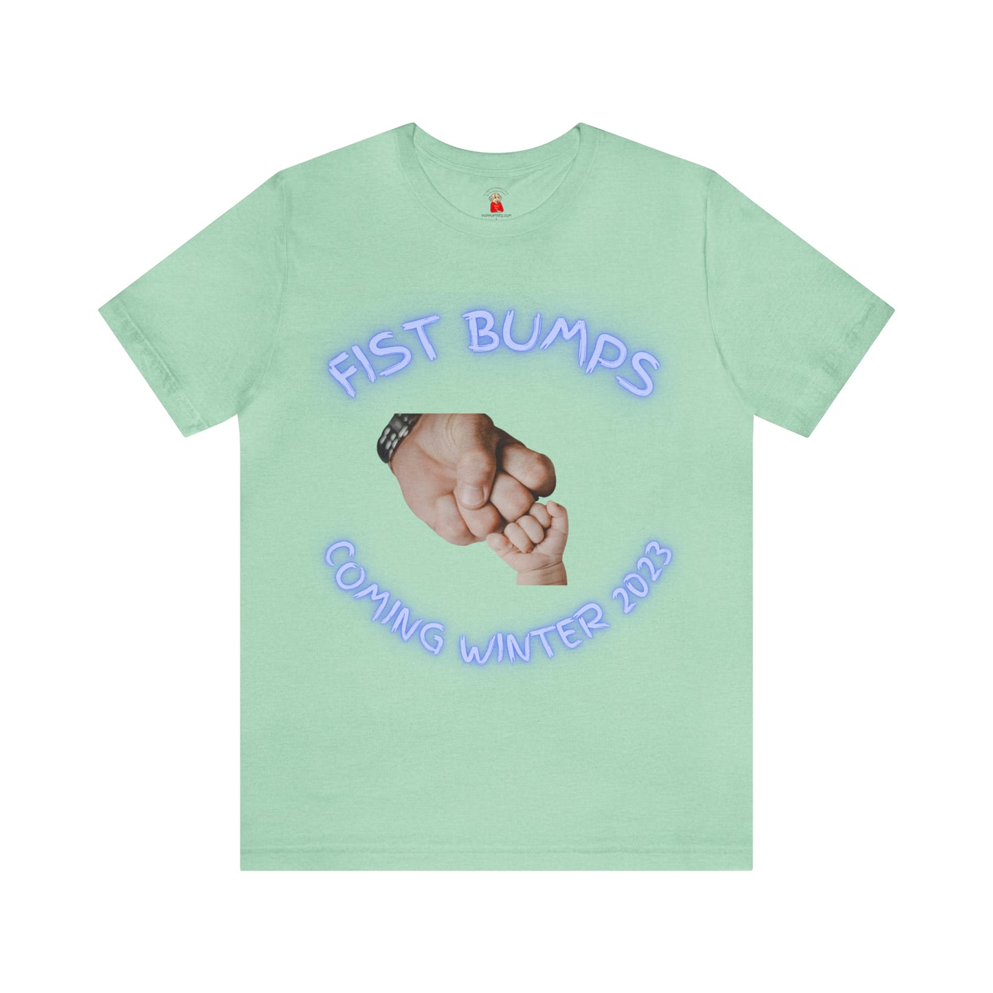 Baby Boy Blue Fist Bumps Coming Winter 2023 Unisex Jersey Short Sleeve Tee