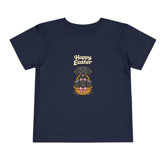 Black Labrador Retriever Family Happy Easter -- Toddler Dog Lover Tee