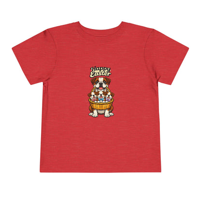 Bulldog Family Happy Easter -- Toddler Dog Lover Tee