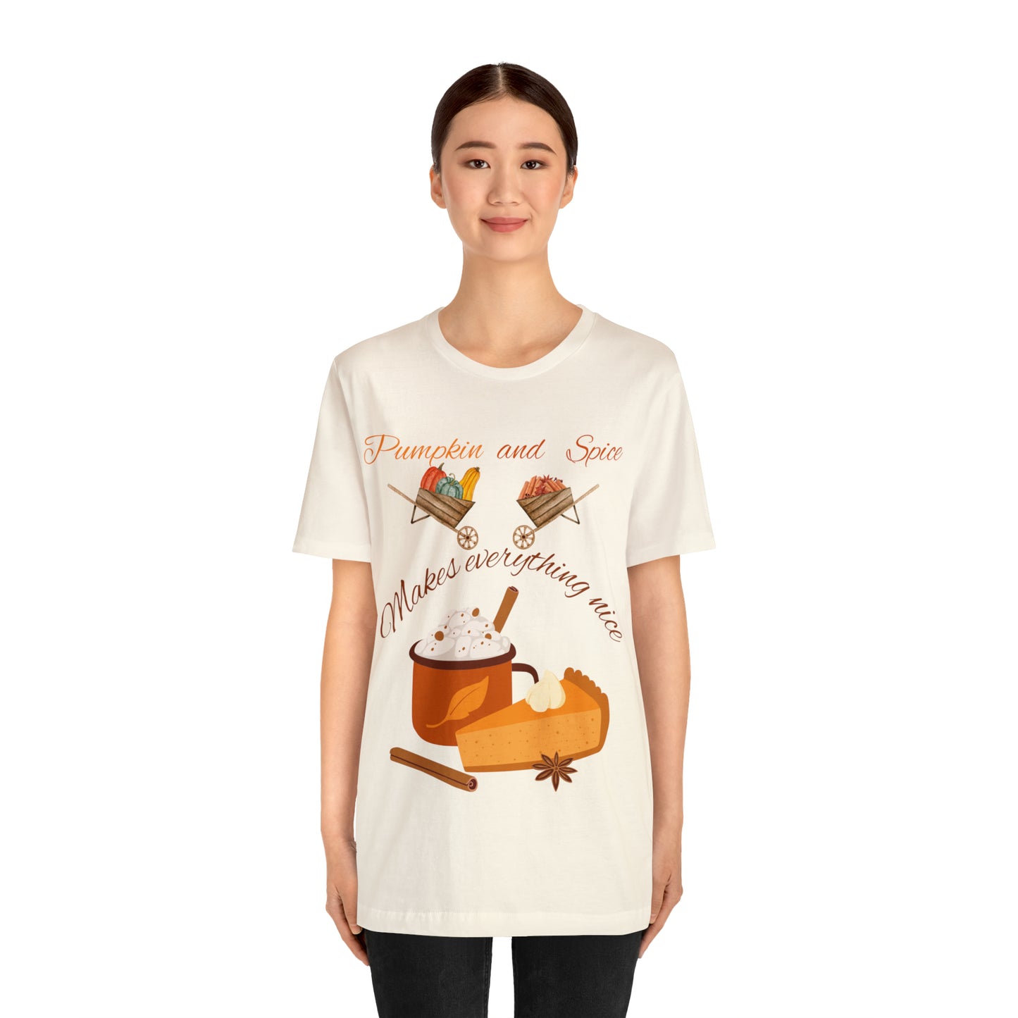 Pumpkin and Spice Makes Everything Nice Unisex Jersey Short Sleeve Tee