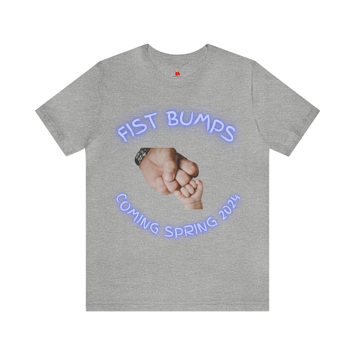 Baby Boy Blue Fist Bumps Coming Spring 2024 Unisex Jersey Short Sleeve Tee