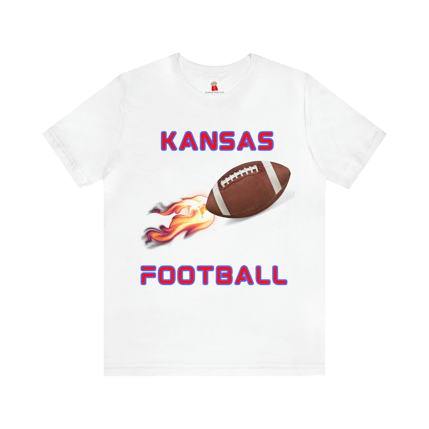 Kansas Flame Football Customizable Unisex Jersey Short Sleeve Tee