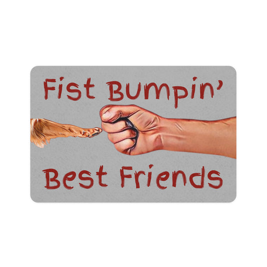 German Shepard Paw Fist Bumpin’ Best Friends Pet Food Mat (12x18)