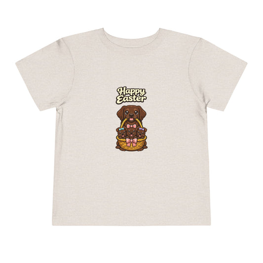 Chocolate Labrador Retriever Family Happy Easter -- Toddler Dog Lover Tee
