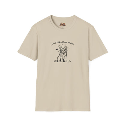 Golden Less Talks. More Walks.  —  Black And White Minimalist Family Collection For Adult Dog Lovers