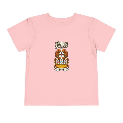 Cavalier King Charles Spaniel Family Happy Easter -- Toddler Dog Lover Tee