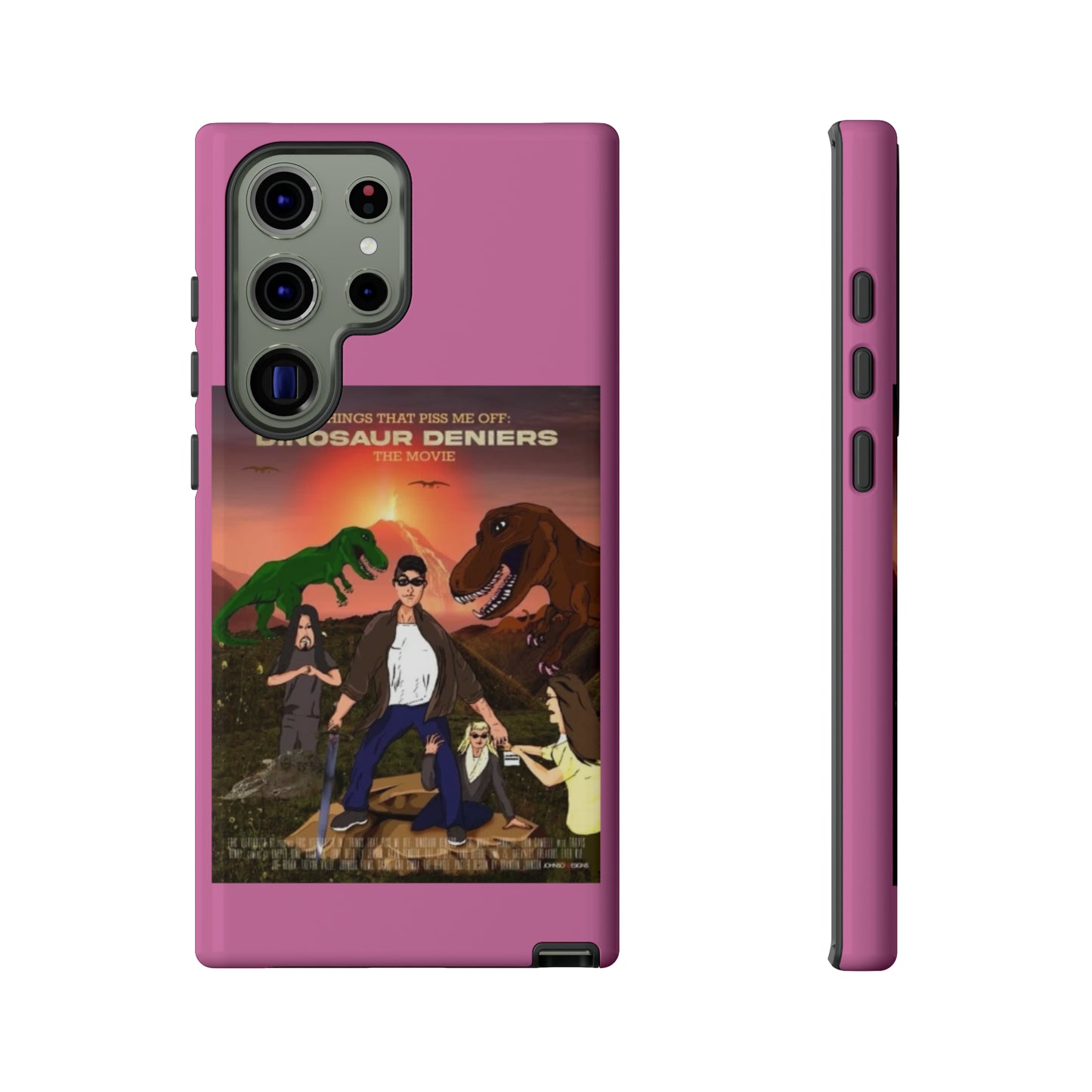 Dinosaur Deniers: The Movie Tough Phone Case (light pink)