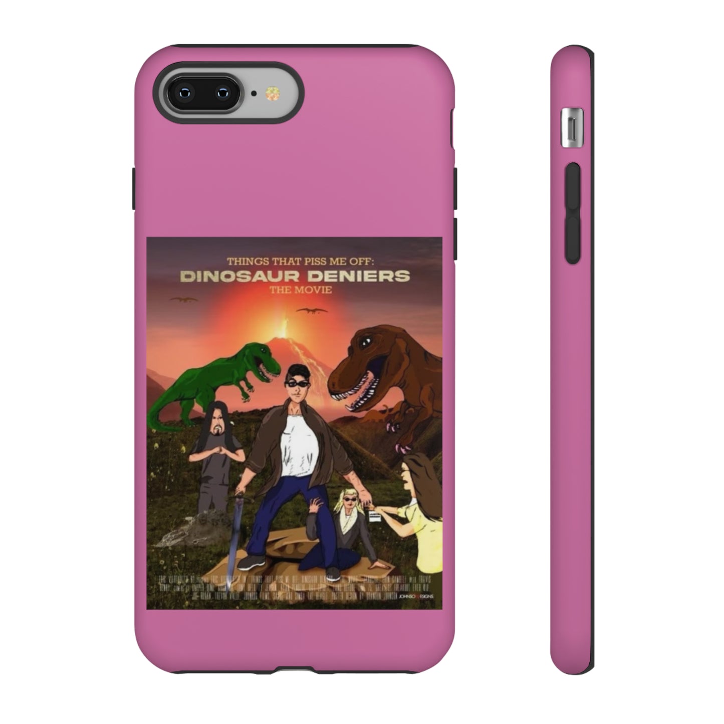 Dinosaur Deniers: The Movie Tough Phone Case (light pink)