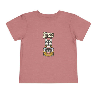 Husky Family Happy Easter -- Toddler Dog Lover Tee