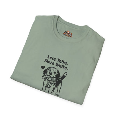 Beagle Less Talks. More Walks.  —  Black And White Minimalist Family Collection For Adult Dog Lovers