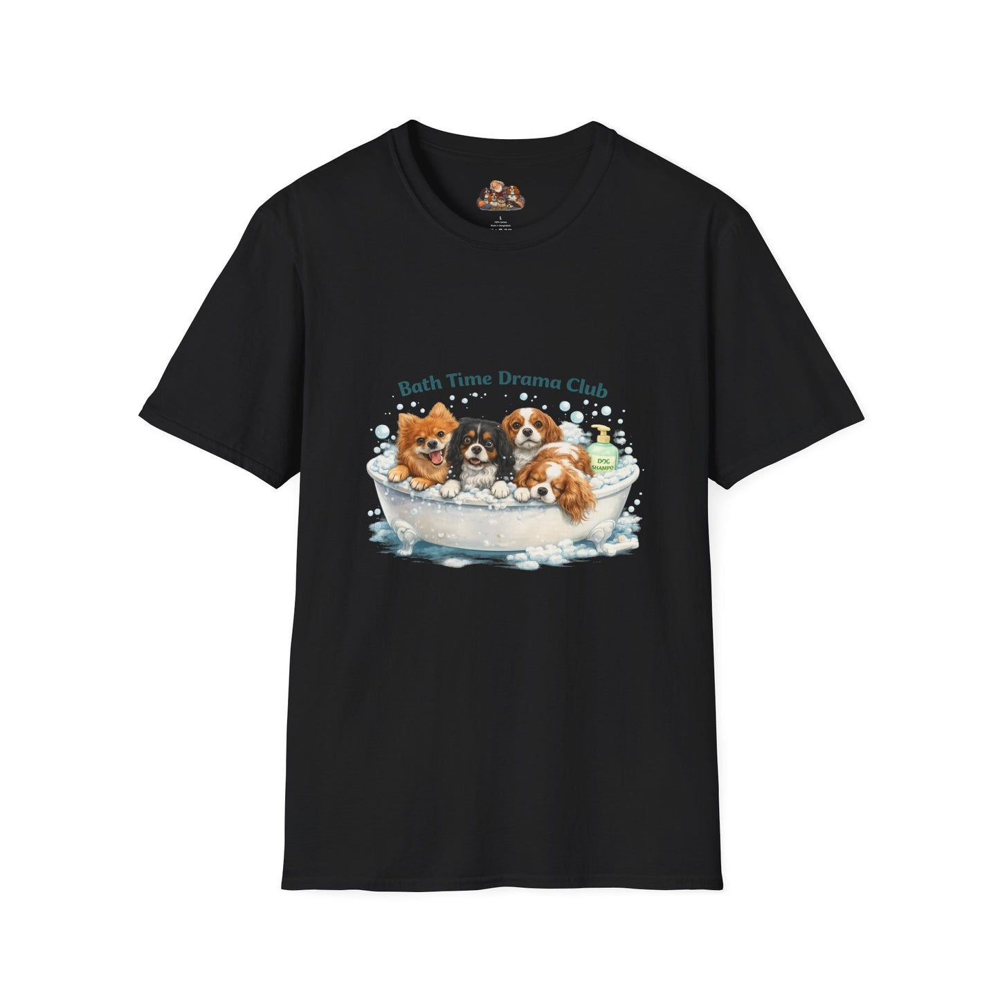 Bath Time Drama Club – Personalized Dog Spa T-Shirt – Paw Spa Days Remembered