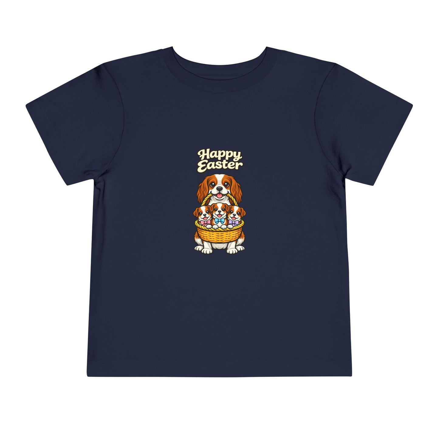Cavalier King Charles Spaniel Family Happy Easter -- Toddler Dog Lover Tee
