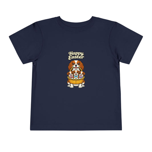 Cavalier King Charles Spaniel Family Happy Easter -- Toddler Dog Lover Tee