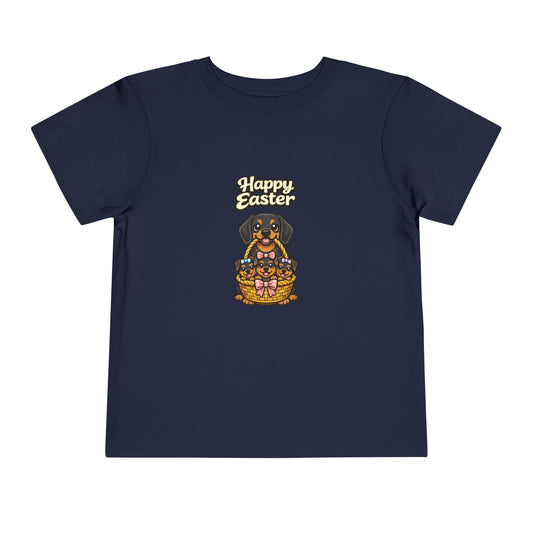 Dachshund Family Happy Easter -- Toddler Dog Lover Tee