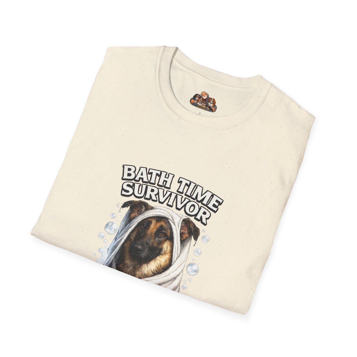Bath Time Survivor – Personalized Dog Spa T-Shirt – Paw Spa Days Remembered