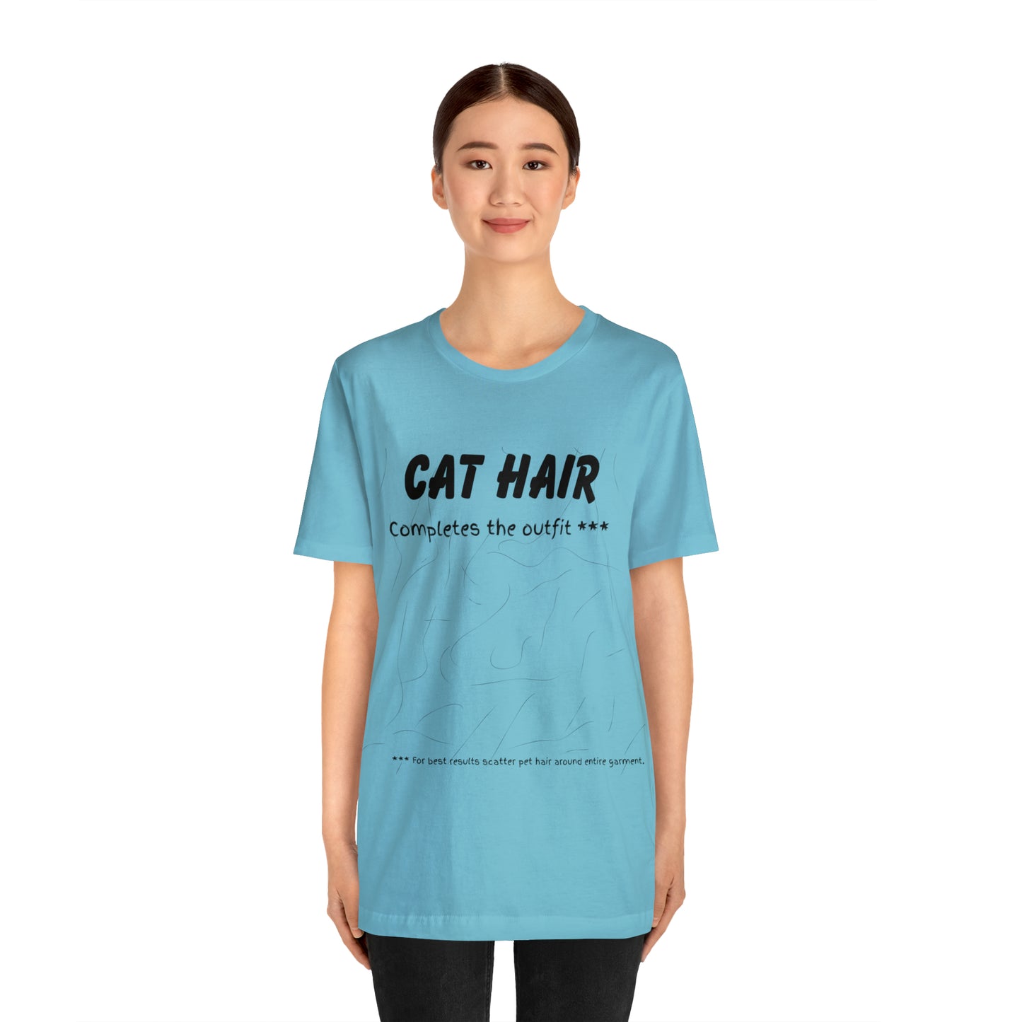 BLACK Cat Hair Completes the Outfit Unisex Jersey Tee