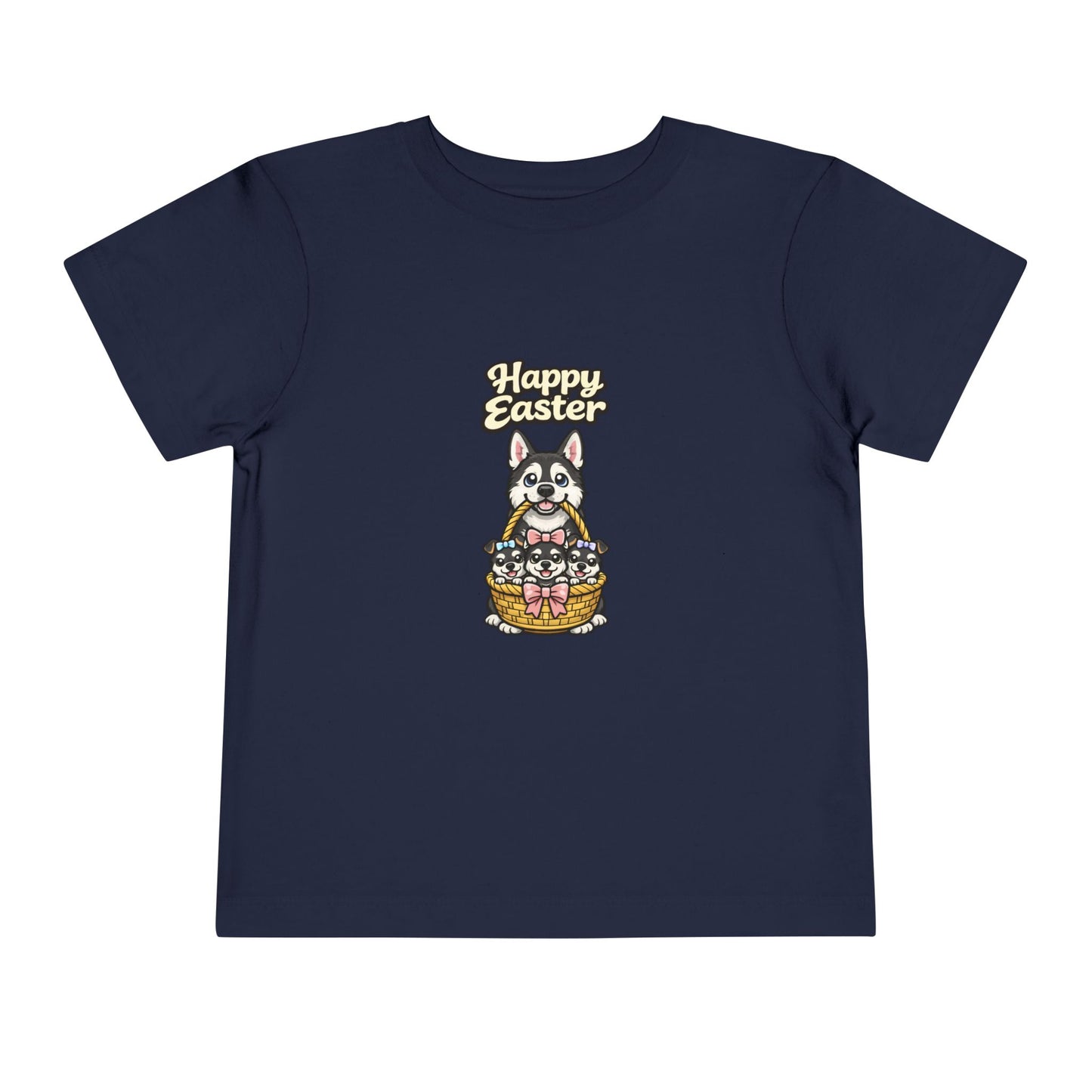Husky Family Happy Easter -- Toddler Dog Lover Tee