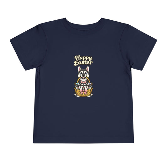 Husky Family Happy Easter -- Toddler Dog Lover Tee
